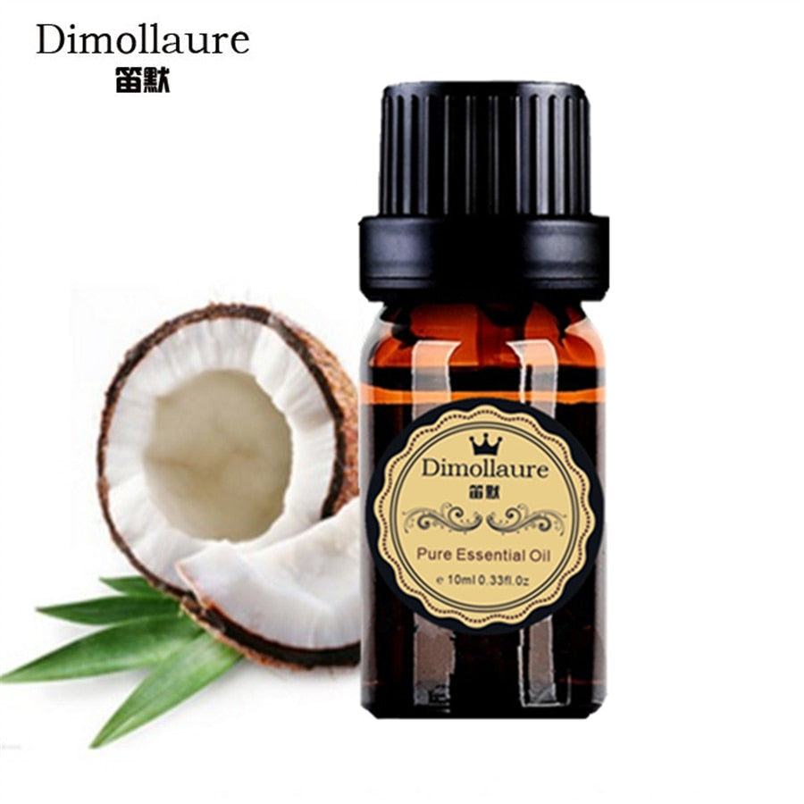 Dimollaure Natural Organic refined Coconut Essential Oil 10ml Healthy Oil for SPA Hair&Skin Care handmade soap Body Massage