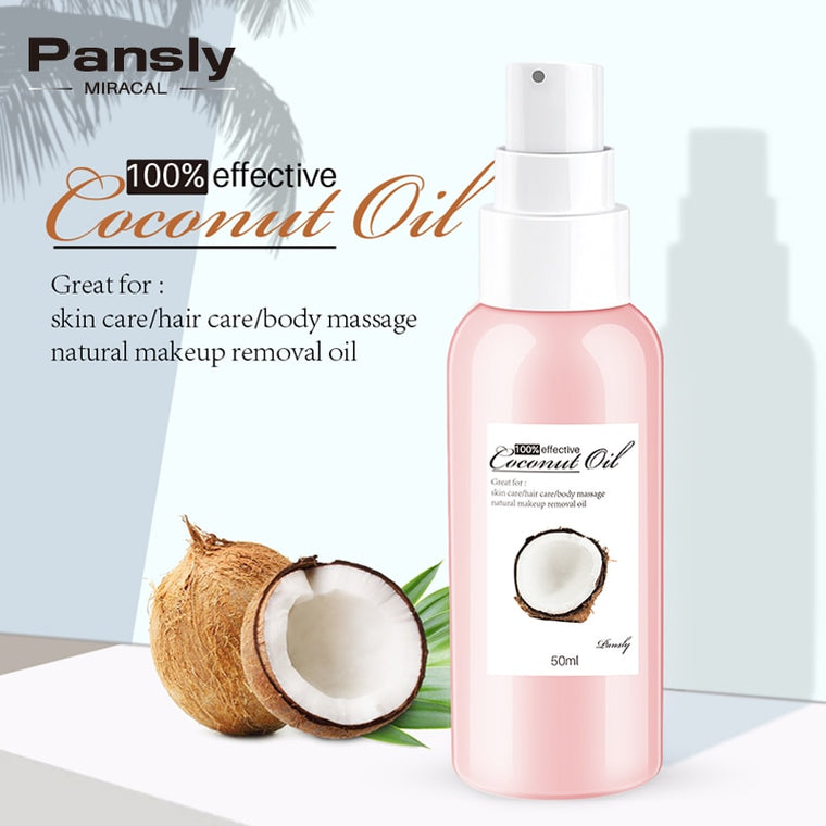 PANSLY 50ml Natural Washing Free Coconut Oil for Makeup Remover Eyeliner Cosmetic Removal Non Irritant Make-up Removing