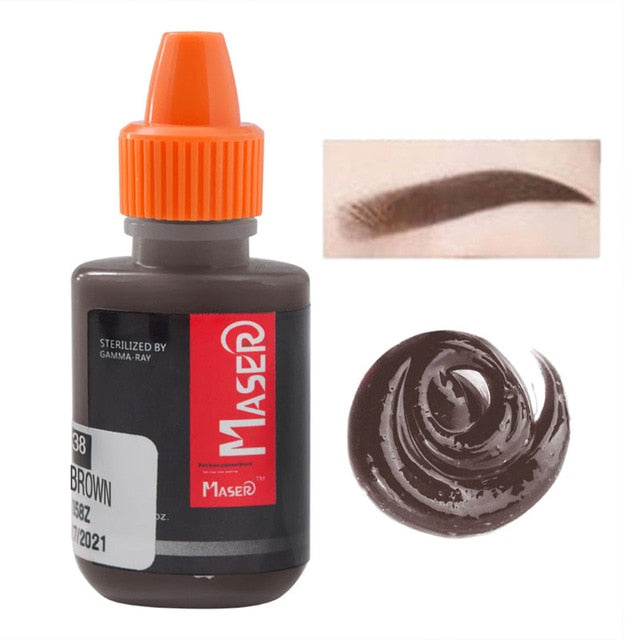 10ML  BLACK BROWN  plant extract intensity organic non-toxic EYEBROW tattoo micro Pigment permanent makeup PMU ink